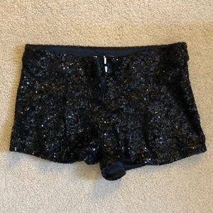 Sequins Black Bootie Shorts